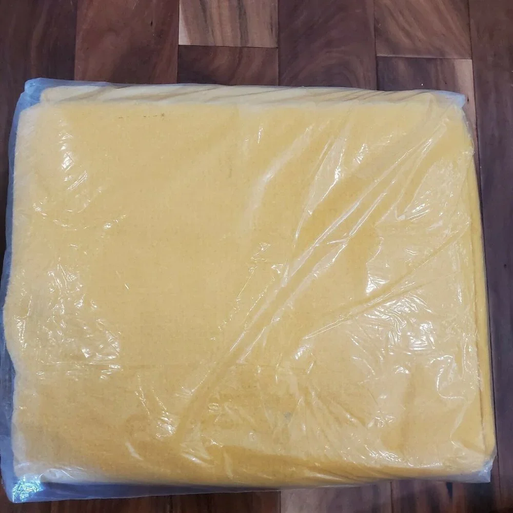 Vintage‎ Mustard Yellow Blanket Nylon Trim 72x90